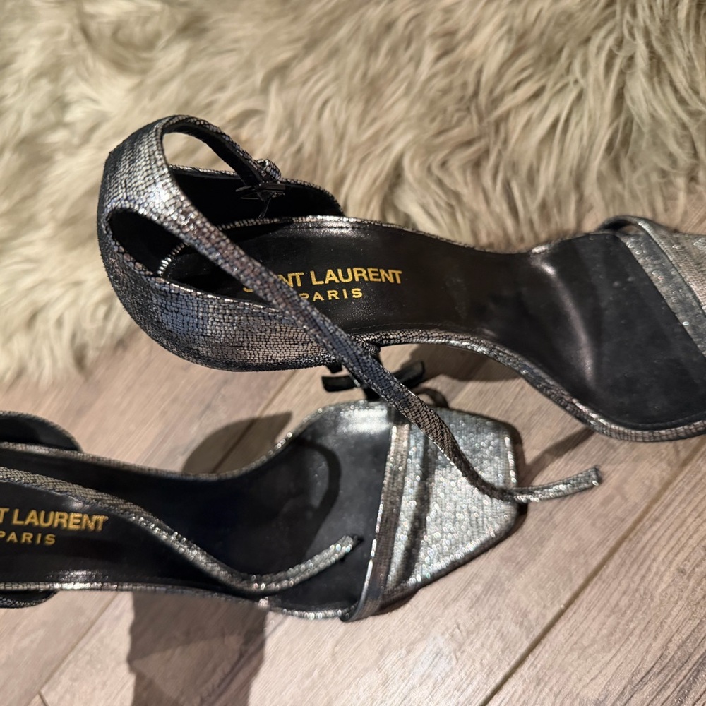 Saint Laurent Metallic Silver Heels